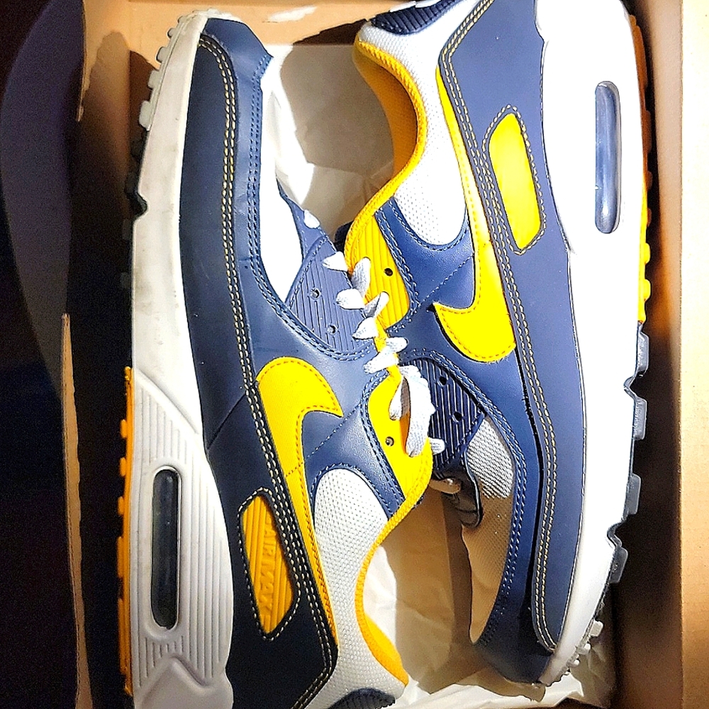 Nike, 11.5, navy, white, yellow